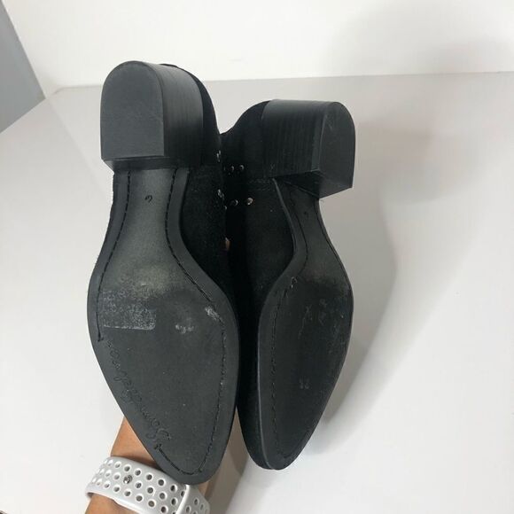 Sam Edelman Black Suede Ankle Booties Grommets - Picture 8 of 12